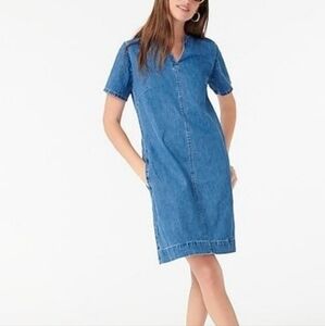 J.Crew Denim Short Sleeve  Dress with Pockets NWT Size 4